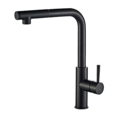 Vòi chậu rửa bát dây rút nóng lạnh mạ đen Clara CF-73354BK