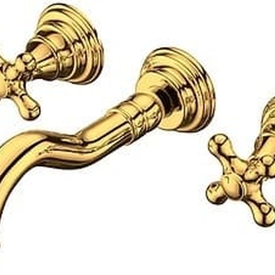 Vòi chậu lavabo âm tường nóng lạnh mạ vàng Clara CF-67350G