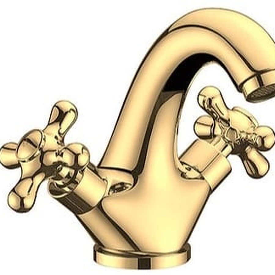 Vòi chậu lavabo nóng lạnh mạ vàng Clara CF-67351G