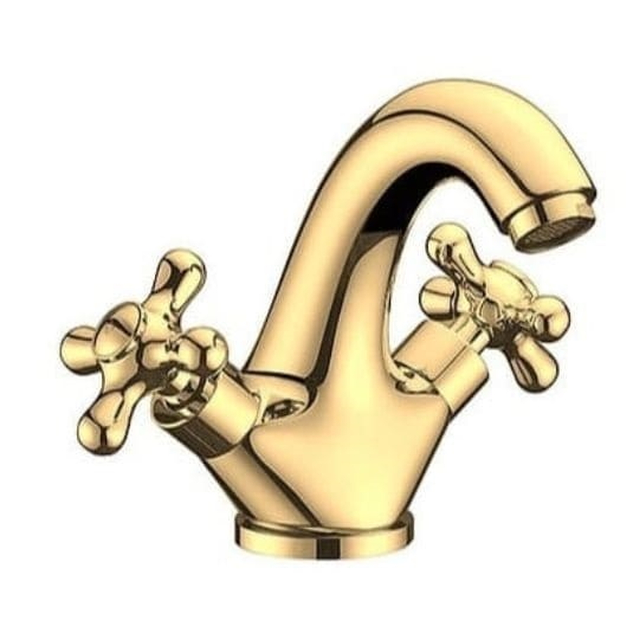 Vòi chậu lavabo nóng lạnh mạ vàng Clara CF-67351G