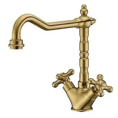 Vòi chậu rửa bát nóng lạnh mạ vàng Clara CF-67352G