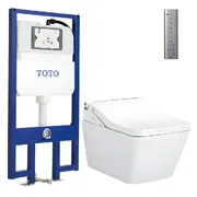 Bồn cầu treo tường nắp điện tử TOTO CW522EA#NW1+TCF804C2Z#NW1+WH172AAT+MB171M#SS
