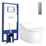 Bồn cầu treo tường nắp điện tử TOTO CW542HME5UNW1+TCF802C2Z#NW1+WH172AAT+MB175M#SS