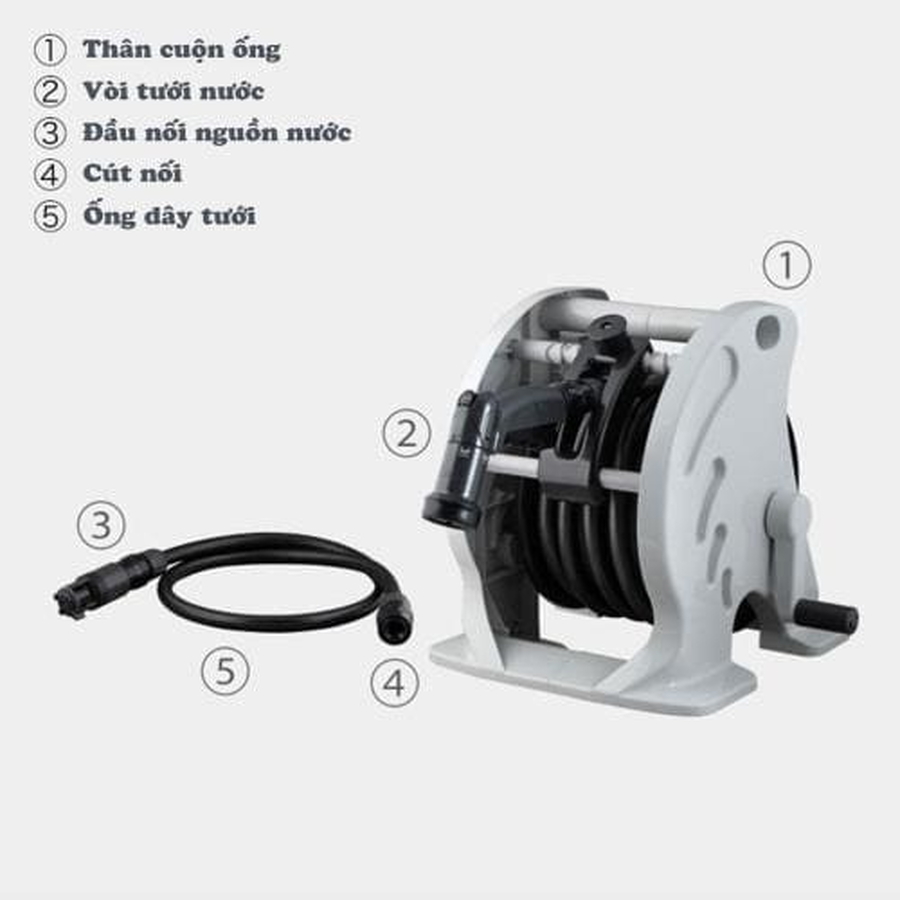 Bộ vòi thu rút tưới vườn Mercury 2 Twister (CG) 15m Takagi RT215CG