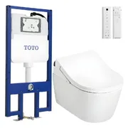 Bồn cầu treo tường nắp điện tử TOTO CW542HME5UNW1+TCF795C2Z#NW1+WH172AAT+MB175M#SS