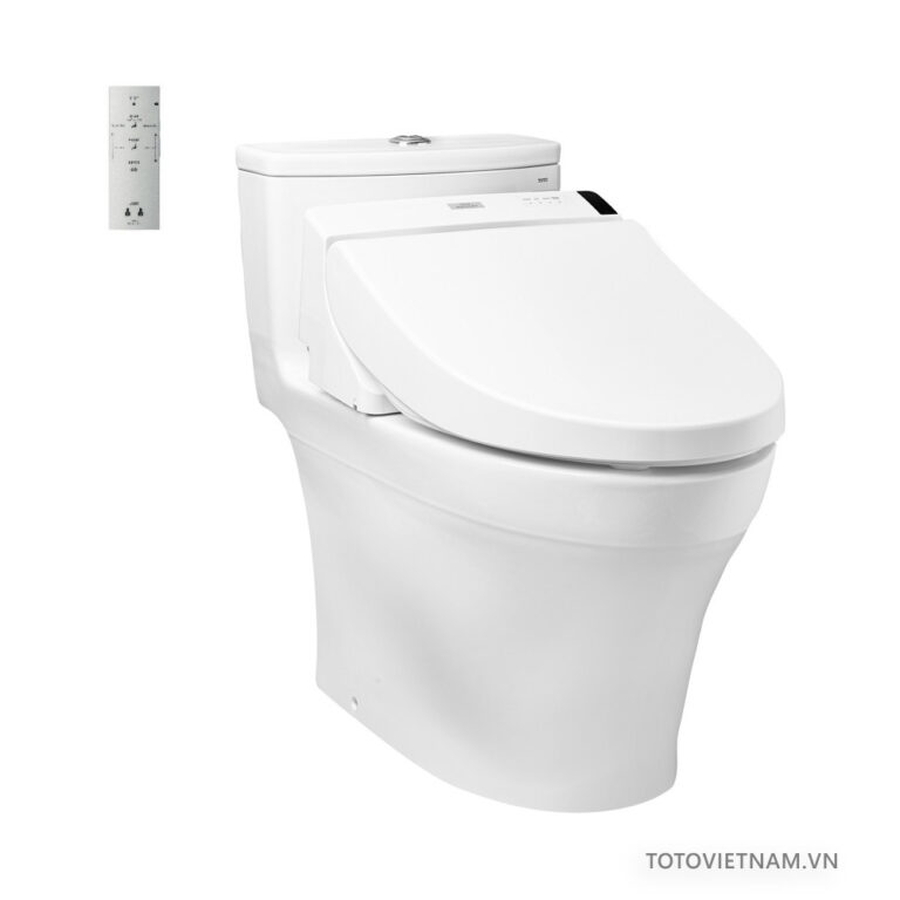 Bàn Cầu 1 Khối Xả Nhấn Nắp Điện Tử TOTO MS885DW6#XW