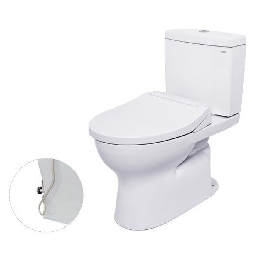 Bàn cầu 2 khối xả nhấn nắp rửa cơ TOTO CS320DRE2#W