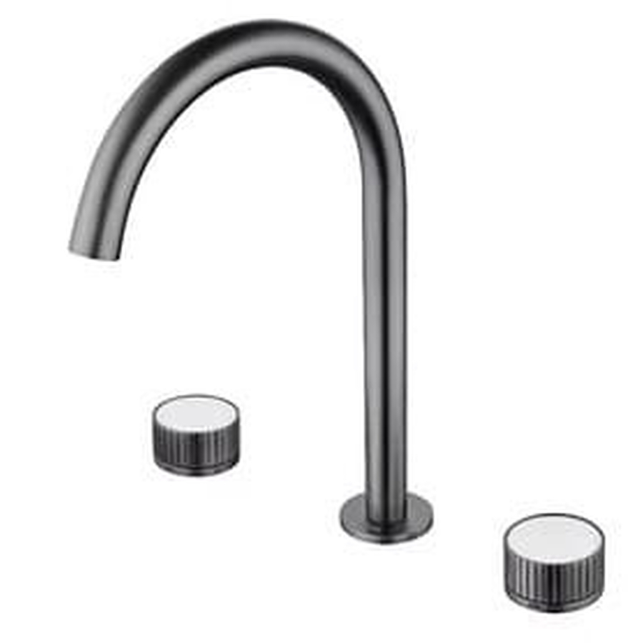 Vòi chậu lavabo nóng lạnh mạ đen khói Clara CF-86359BG (Order)