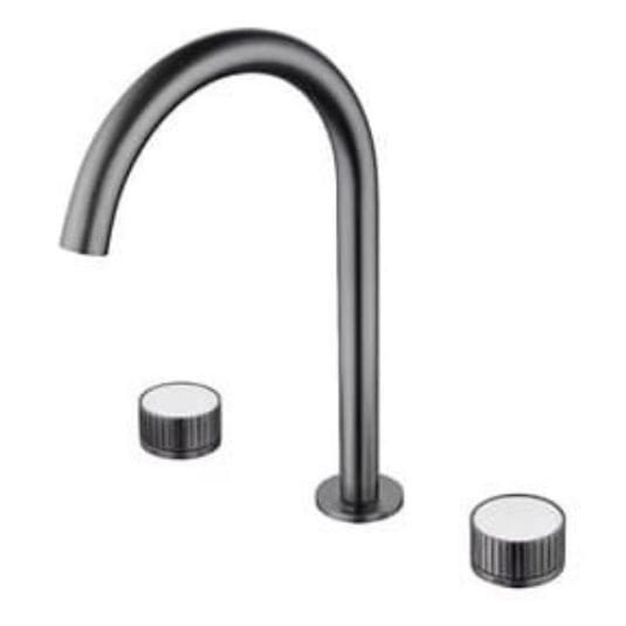 Vòi chậu lavabo nóng lạnh mạ đen khói Clara CF-86359BG (Order)