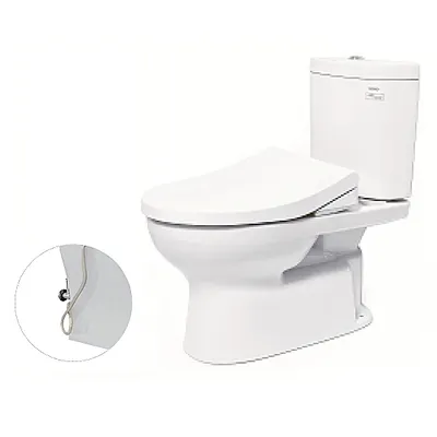 Bàn cầu 2 khối xả nhấn nắp rửa cơ TOTO CS325DRE4#W