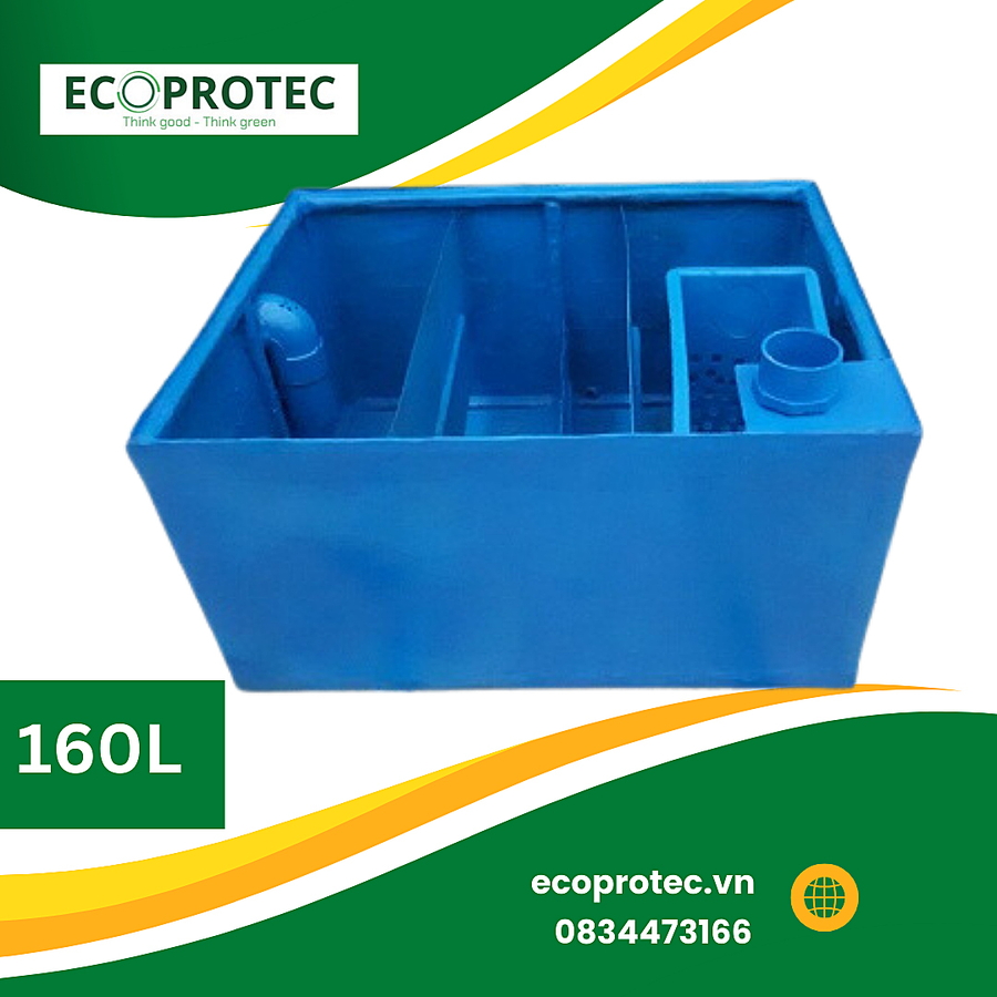 Bể tách dầu mỡ Ecoprotec copmposite hình vuông 160L