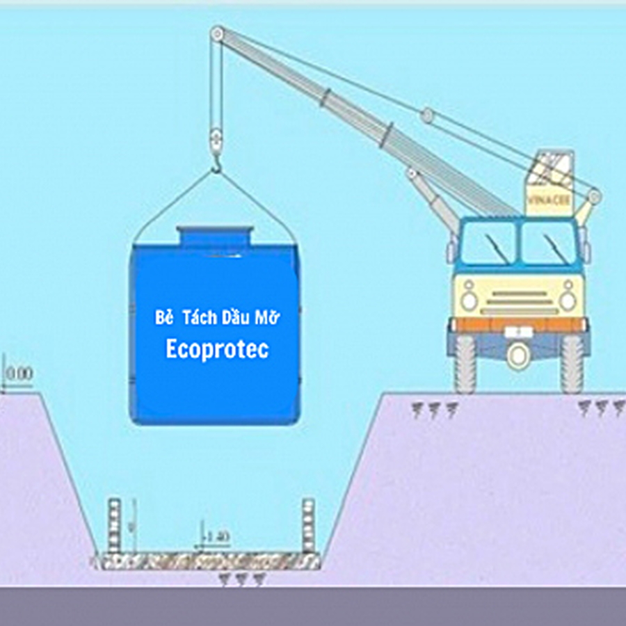 BỂ TÁCH DẦU MỠ HÌNH TRỤ ECOPROTEC COMPOSITE 8000L