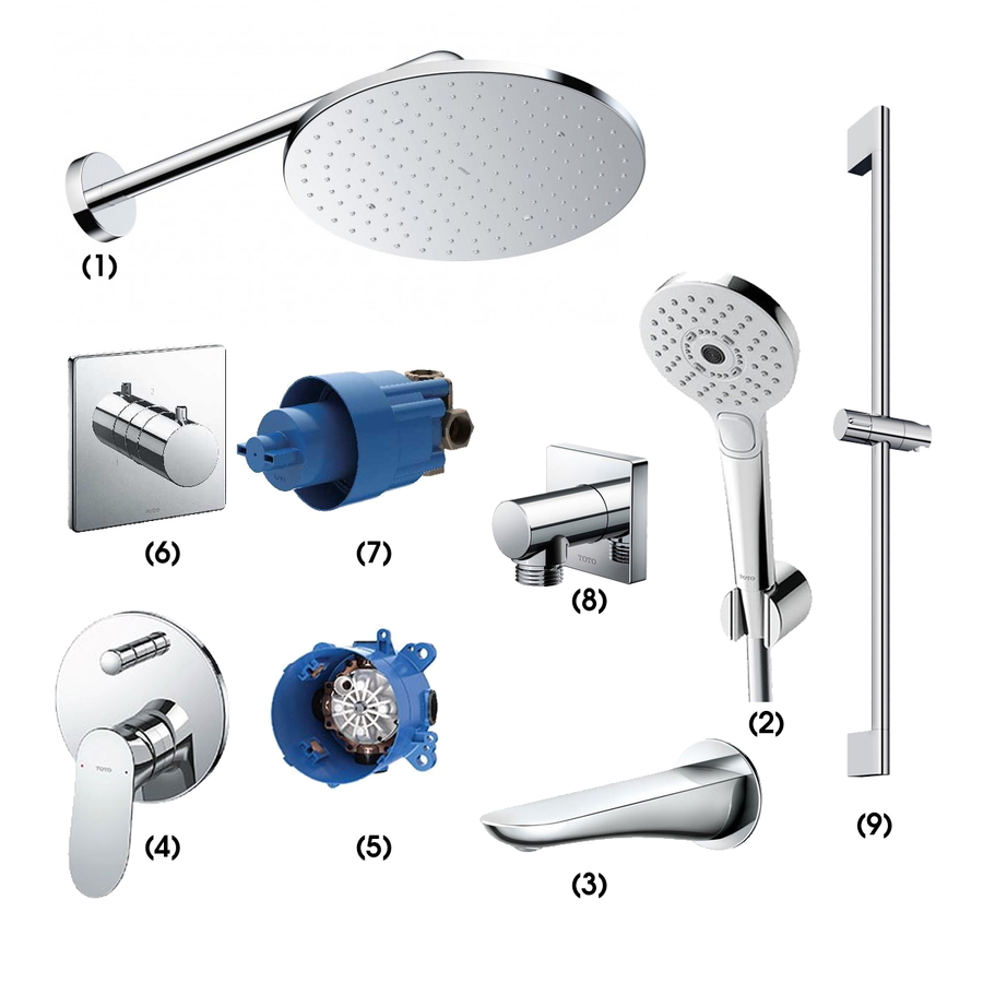 Tổ hợp sen tắm âm tường TOTO TBW07003A1