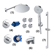 Tổ hợp sen tắm âm tường TOTO TBW07003A/TBW07009A/TBW07017A(x4)/TBV01102B/TBN01101B/TBV01406B/TBN01001B/TBW02013B/TBW07019A