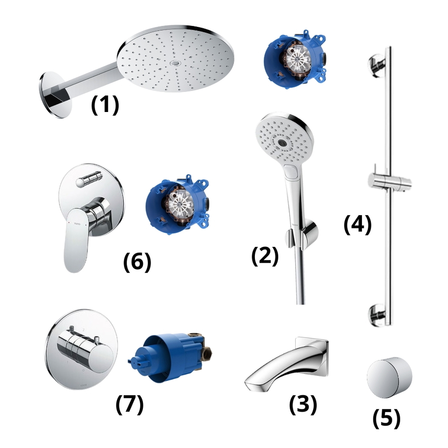 Tổ hợp sen tắm âm tường TOTO TBW07004A