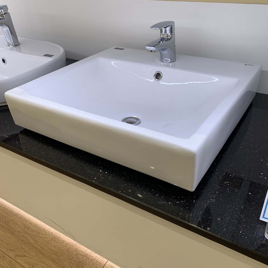 Chậu rửa mặt đặt bàn vuông 1 lỗ Inax AL-536VFC