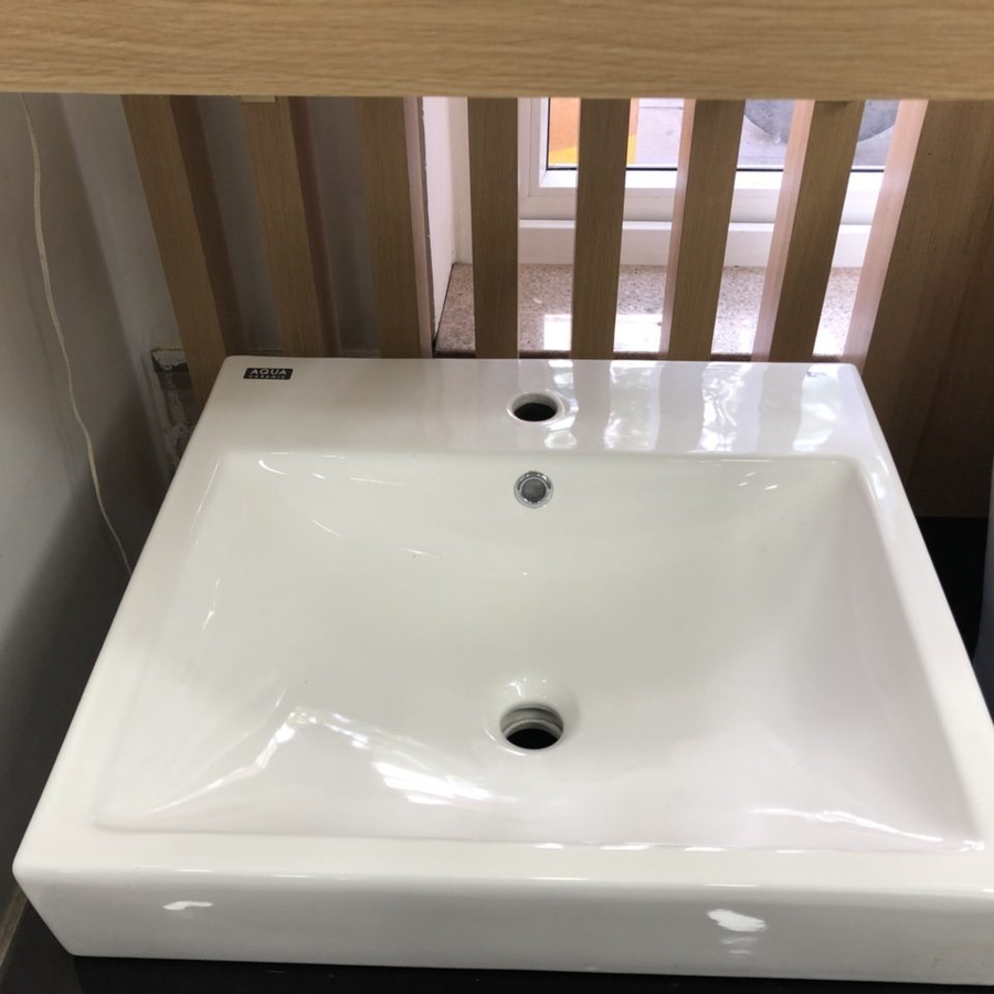 Chậu rửa mặt đặt bàn vuông 1 lỗ Inax AL-536VFC