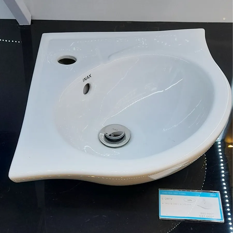 Lavabo chậu rửa mặt góc nhỏ đẹp Inax L-281V/BW1