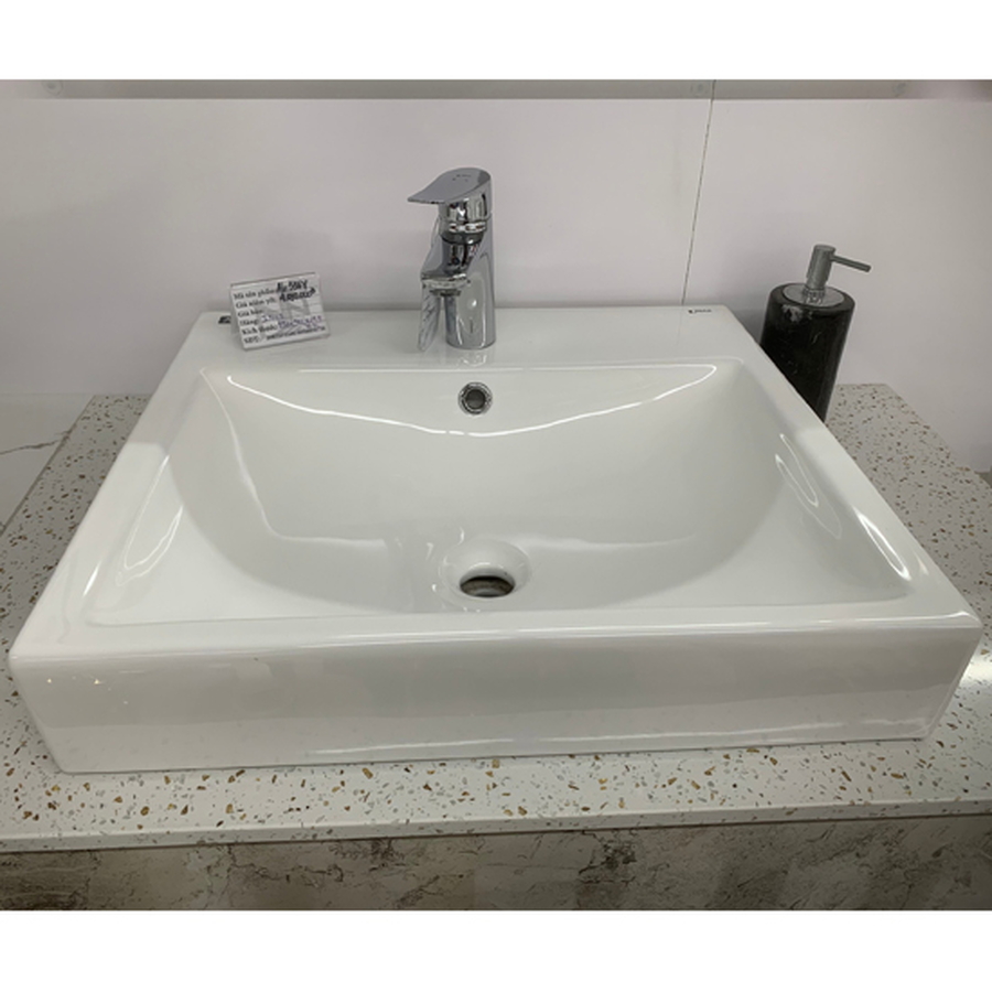 Chậu rửa mặt đặt bàn vuông 1 lỗ Inax AL-536VFC