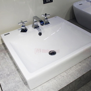 Chậu rửa mặt đặt bàn vuông 3 lỗ Inax AL-536VGC/VEC