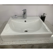 Chậu rửa mặt đặt bàn vuông 1 lỗ Inax AL-536VFC