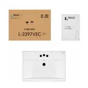 Chậu rửa mặt bàn đá dương vành 3 lỗ Inax L-2397VEC/BW1