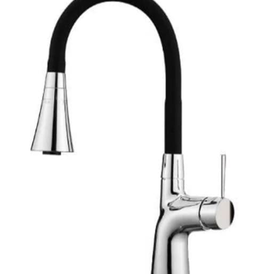 Vòi chậu rửa bát ngỗng dẻo đen Hàn Quốc HADO HU-A7B 