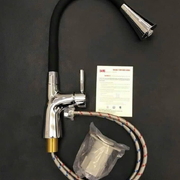 Vòi chậu rửa bát ngỗng dẻo đen Hàn Quốc HADO HU-A7B 