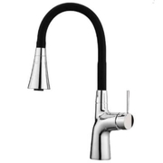 Vòi chậu rửa bát ngỗng dẻo đen Hàn Quốc HADO HU-A7B 