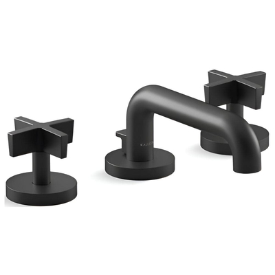 Vòi chậu rửa mặt 3 chân cổ thấp màu đen Kallista P32444-CR-BL