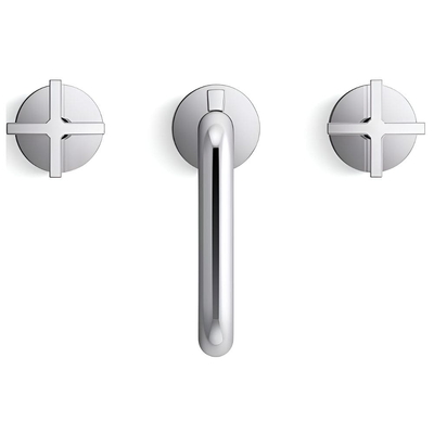 Vòi chậu rửa mặt 3 chân cổ thấp màu chrome Kallista P32444-CR-CP