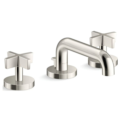 Vòi chậu rửa mặt 3 chân cổ thấp màu nickel Kallista P32444-CR-SN