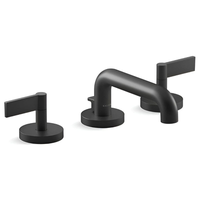 Vòi chậu rửa mặt 3 chân cổ thấp màu đen Kallista P32444-LV-BL