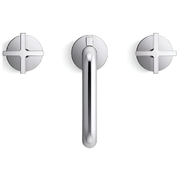 Vòi chậu rửa mặt 3 chân cổ thấp màu chrome Kallista P32444-CR-CP