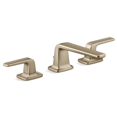 Vòi chậu rửa mặt 3 chân cổ thấp màu vàng Kallista P32445-LV-BAF