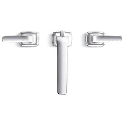 Vòi chậu rửa mặt 3 chân cổ thấp màu chrome Kallista P32445-LV-CP