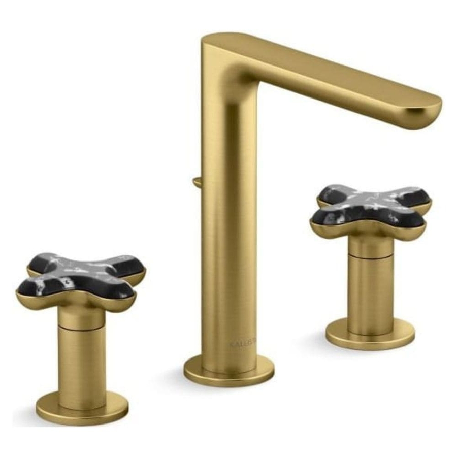 Vòi chậu rửa mặt nóng lạnh 3 chân màu đồng Kallista P32705-JST-2MB