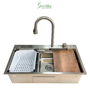 Chậu HANDMADE 01 hố kiểu dáng Châu Âu Sevilla SV-HC combo 7846