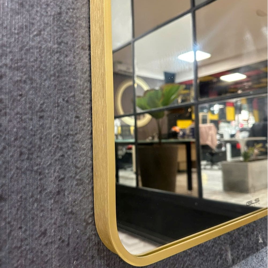 Gương khung nhôm màu vàng hình chữ nhật 50x70cm GLS VF12R30
