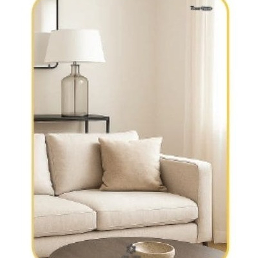 Gương khung nhôm màu vàng hình chữ nhật 50x70cm GLS VF12R30