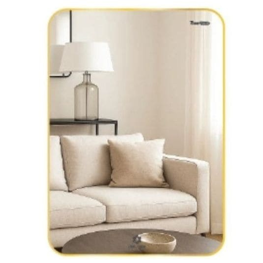 Gương khung nhôm màu vàng hình chữ nhật 50x70cm GLS VF12R30