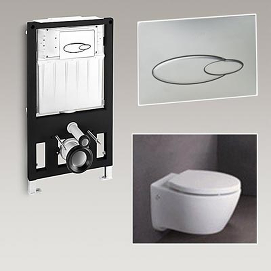 Bộ bồn cầu két âm tường Kohler K-19720T-0/K-6287T-NA/K-6288T-CP