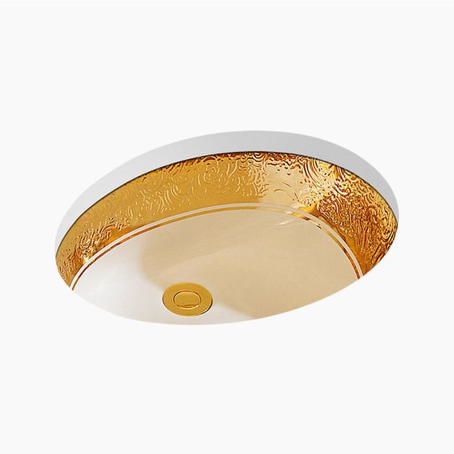 Chậu rửa lavabo âm bàn mạ vàng Kohler K-14008T-PD-0