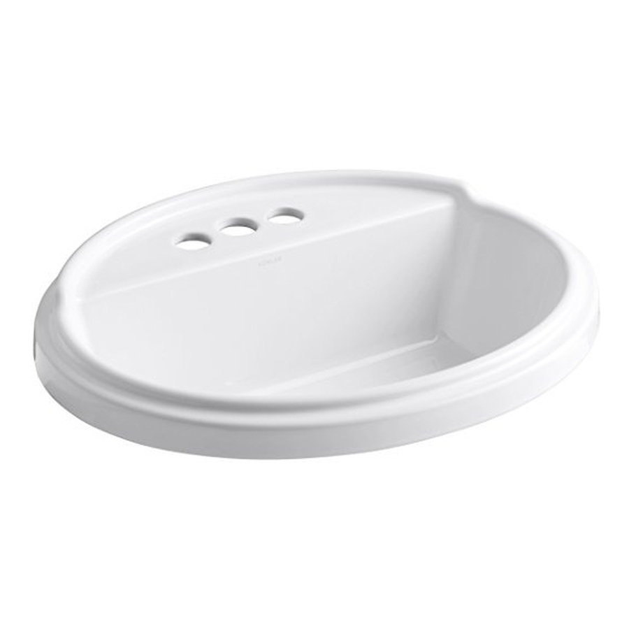 Chậu rửa dương vành hình oval 3 lỗ Kohler Tresham K-2992-4-0