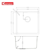 Chậu rửa bát 1 hố Konox Tari 400SM