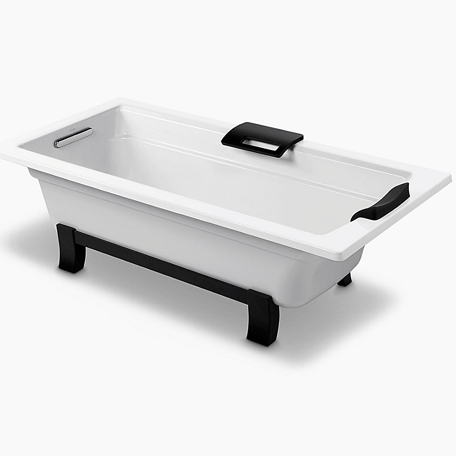 Bồn tắm đặt sàn gang tráng men kèm tay vịn 1.5m Kohler K-45594T-GR-0