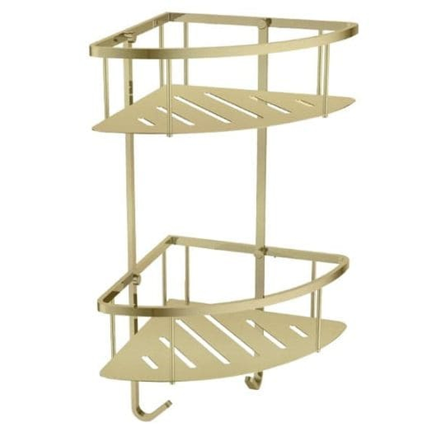 Kệ góc để đồ 2 tầng màu vàng Ecobath EC4067-2BG