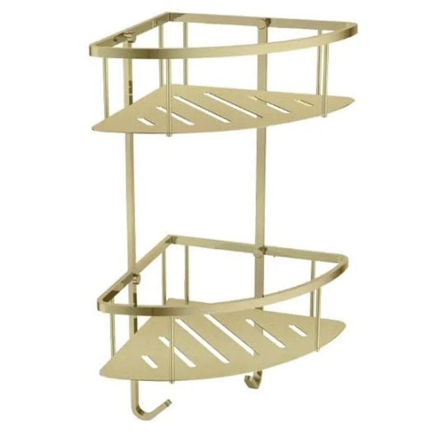 Kệ góc để đồ 2 tầng màu vàng EcoBath EC4067-2BG