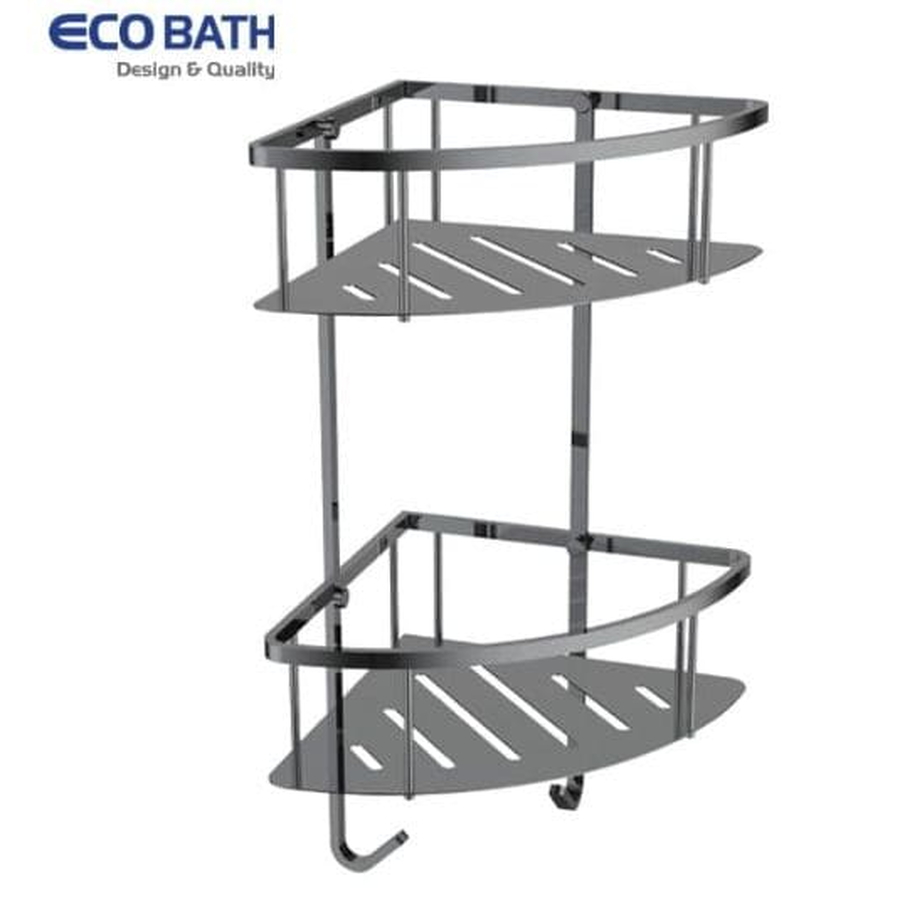 Kệ góc để đồ 2 tầng màu ghi xám Ecobath EC4067-2BU