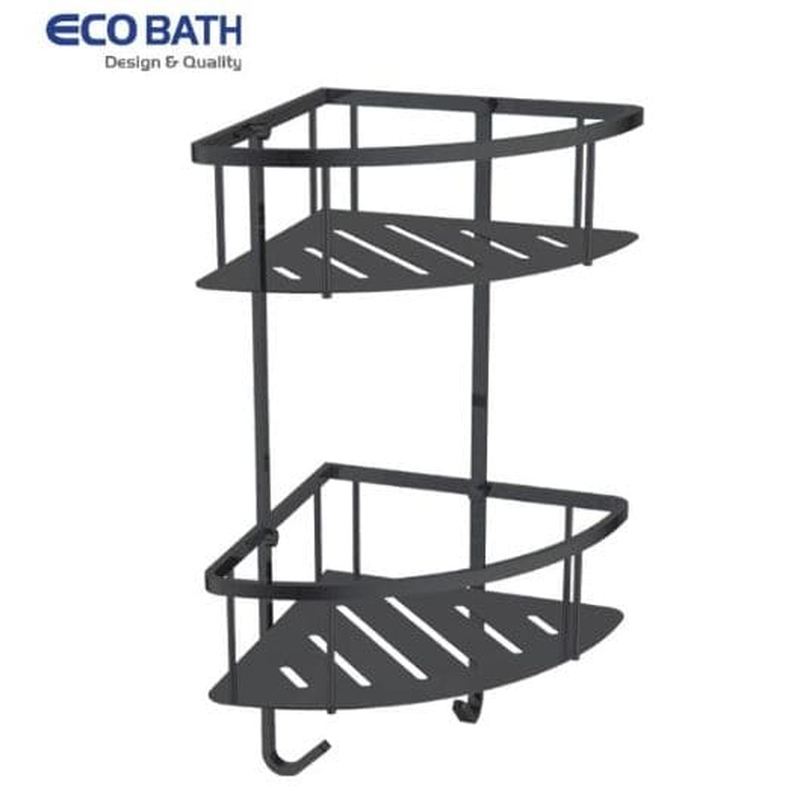 Kệ góc để đồ 2 tầng màu đen Ecobath EC4067-2MB